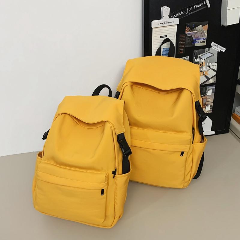 Однотонный школьный рюкзак в студенческом стиле для мужчин, легкий водонепроницаемый рюкзак для женщин, школьный рюкзак для поездок на работу