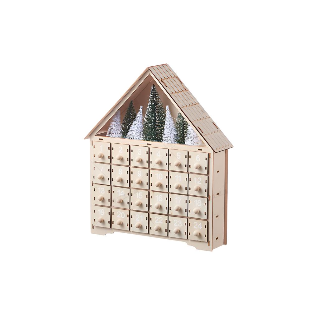 Деревянный светящийся рождественский адвент-календарь, светодиодная подсветка, 24-дневный календарь с обратным отсчетом, украшения c