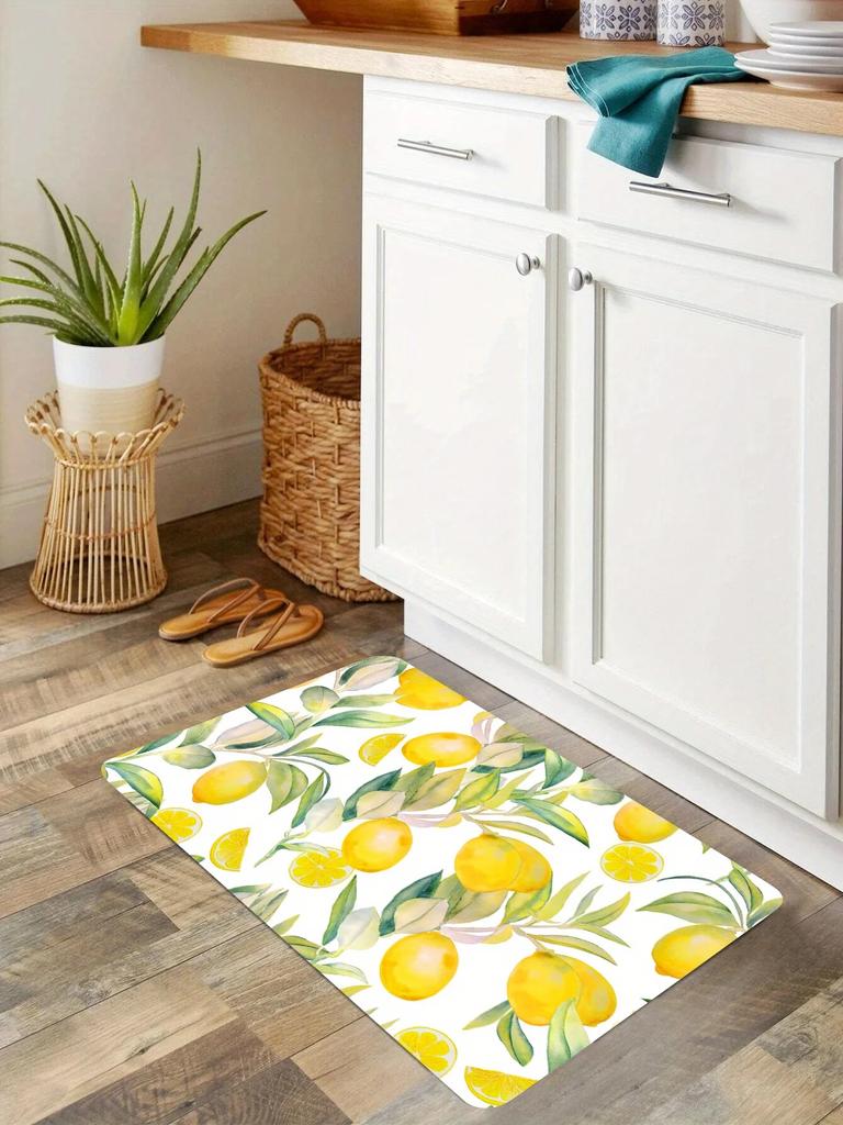 Нескользящий коврик Lemon Tree для пола, прачечной, ванной комнаты, спальни, входной двери, коврик для кухни, ковер для улицы, внутреннего двора, сада, декоративный ковер