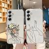 Flower Line Soft Silicone Case For Xiaomi Redmi Note 13 Pro 13C Poco Samsung A35 A55 M35 S24 Huawei Honor 90 iPhone Camera Protective Shockproof Cover
