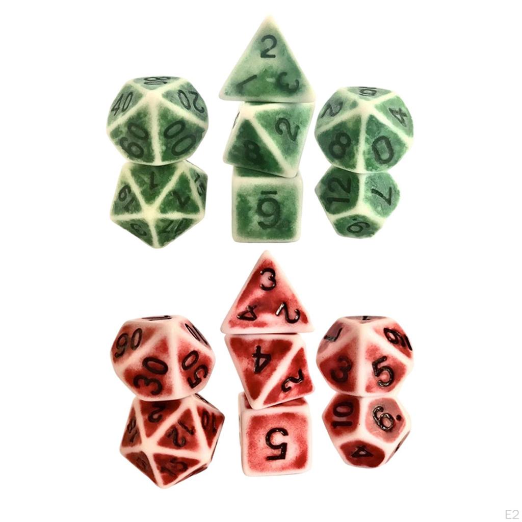 7 многогранных кубиков D8 D10 D12 D20 и RPG MTG