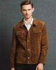 Men Brown Pure Soft Suede Handmade Leather Shirt Stylish Casual Party Wear Fashionable