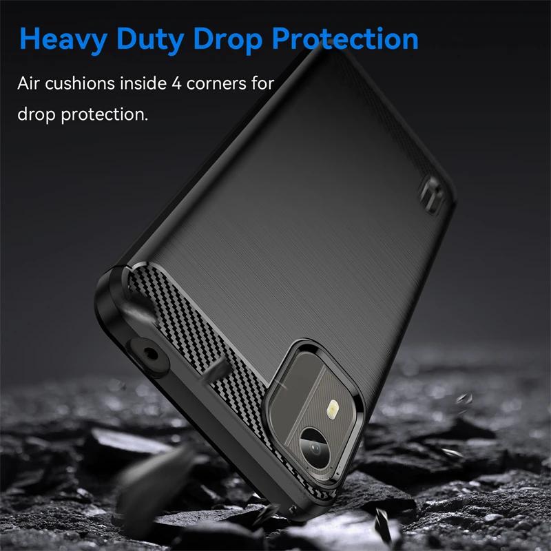 Чехол из ТПУ с текстурой из углеродного волокна для Nokia C12 Pro C22 C32 G22 G400 C100 C200 C21 Plus G21 G11, противоударный защитный чехол Fundas