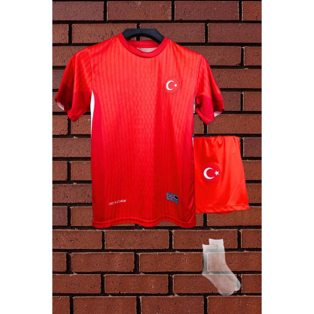 Merih Demiral Trkiye 2024 European Championship Red Children's Jersey (jersey Shorts Stockings)