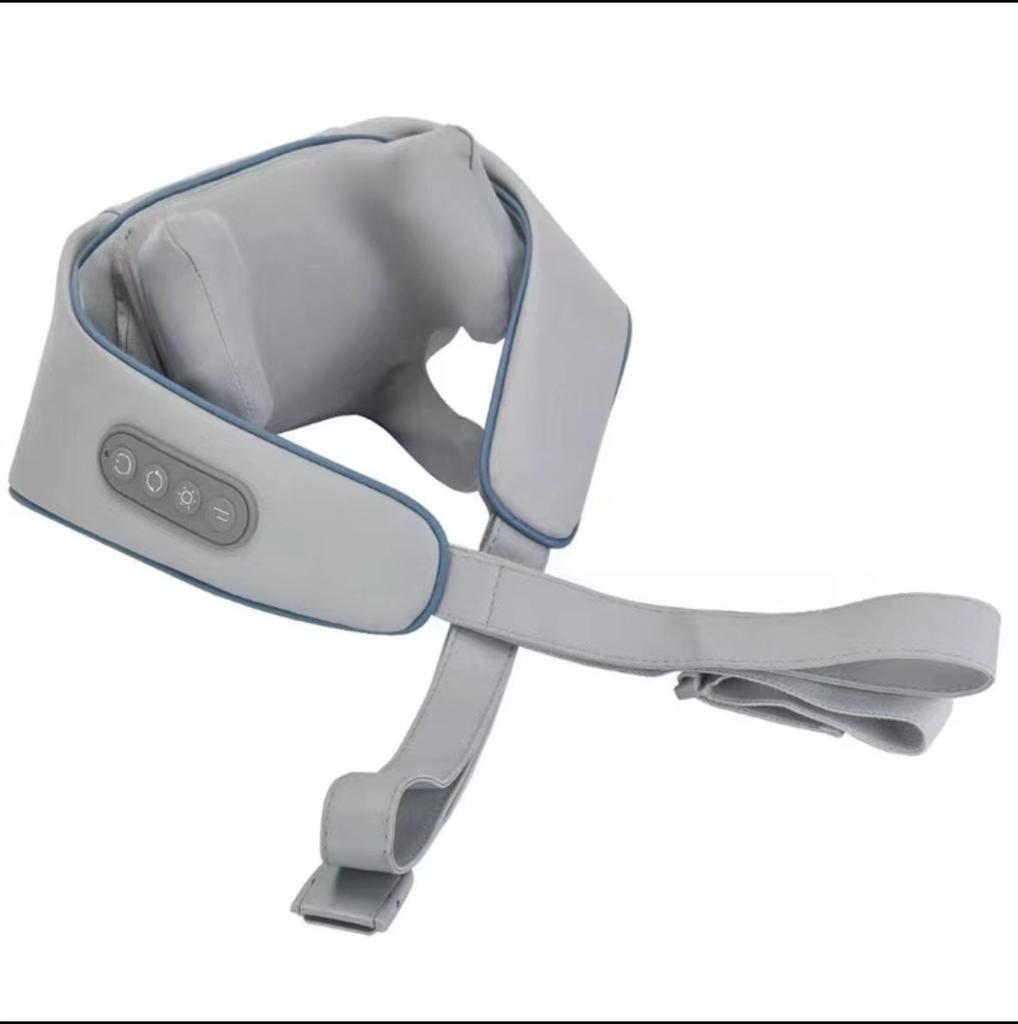 Neck Massager for Pain Relief, Shoulder and Trapezius Massager with Kneading and Heat Therapy, Wearable Shiatsu Massage Pillow for Home Use