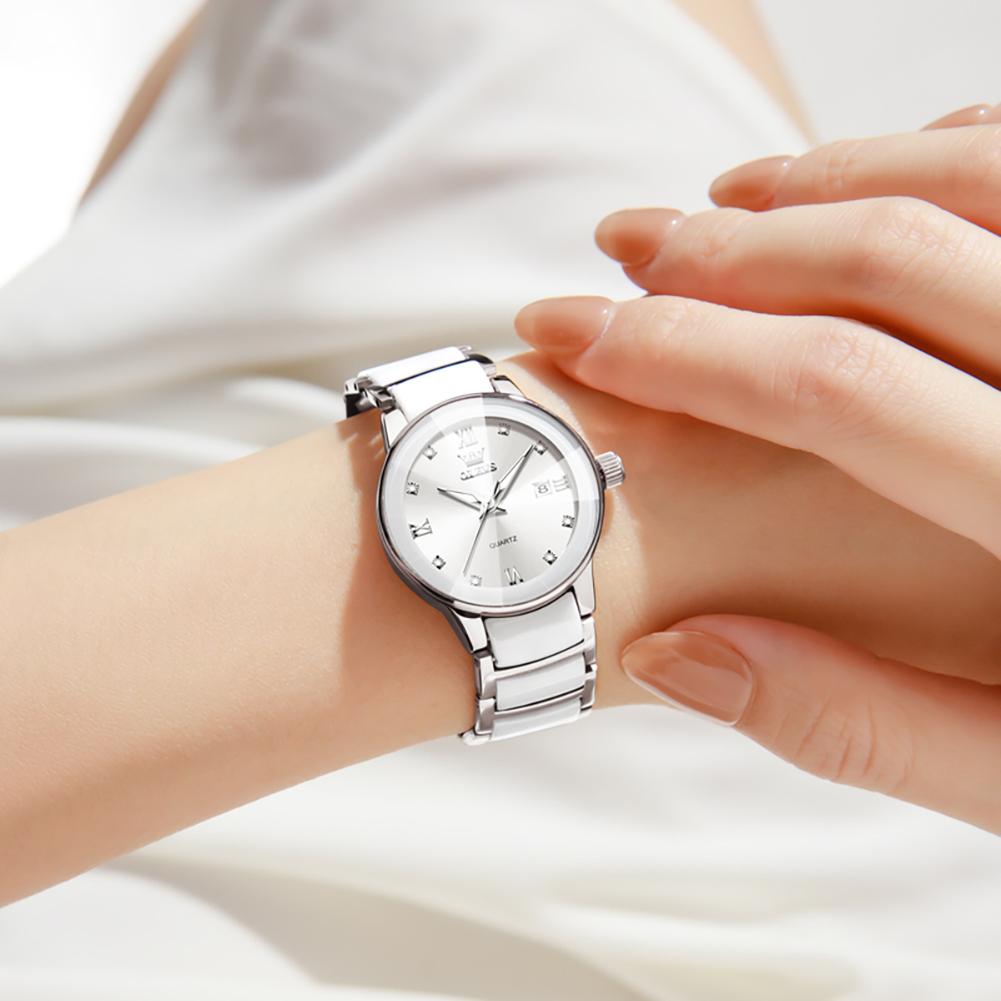 OLEVS New Women Watch Fashion Creative Ceramic Watch Women Casual Sport Waterproof Watches Quartz Clock Gift Montre Femme