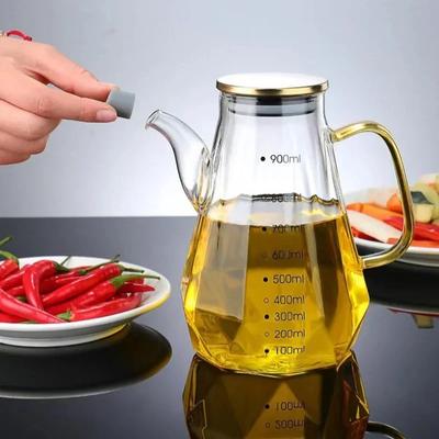 Стеклянные горшочки для масла, герметичные бутылки Diamond Oil с крышкой ScaleLid, контейнер для хранения соевого соуса, уксуса и приправ
