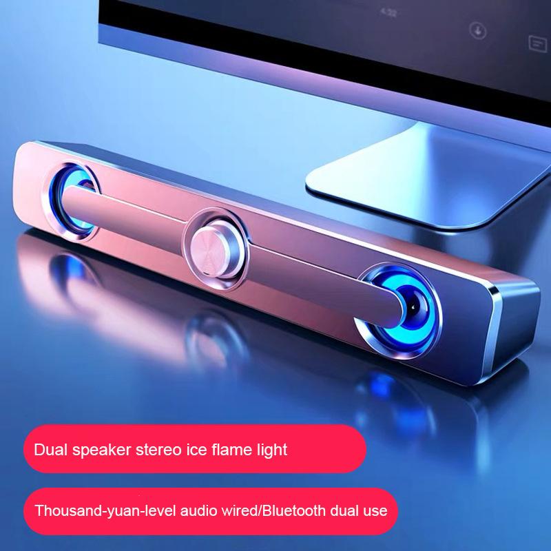 USB Проводной Мощный Компьютерный Динамик Стерео Сабвуфер Бас Bluetooth Динамик Объемный Звук Бар Коробка Светодиодный Для ТВ ПК Ноутбук Телефон Планшет MP3