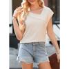 Women's Summer Slant Neck Fashion Casual Short Sleeve Fashion Shirt T-Shirt