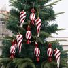 6pcs Plastic Spirals Candy Cane Ornament Colorful Christmas Tree Pendants Holiday Party Ornament