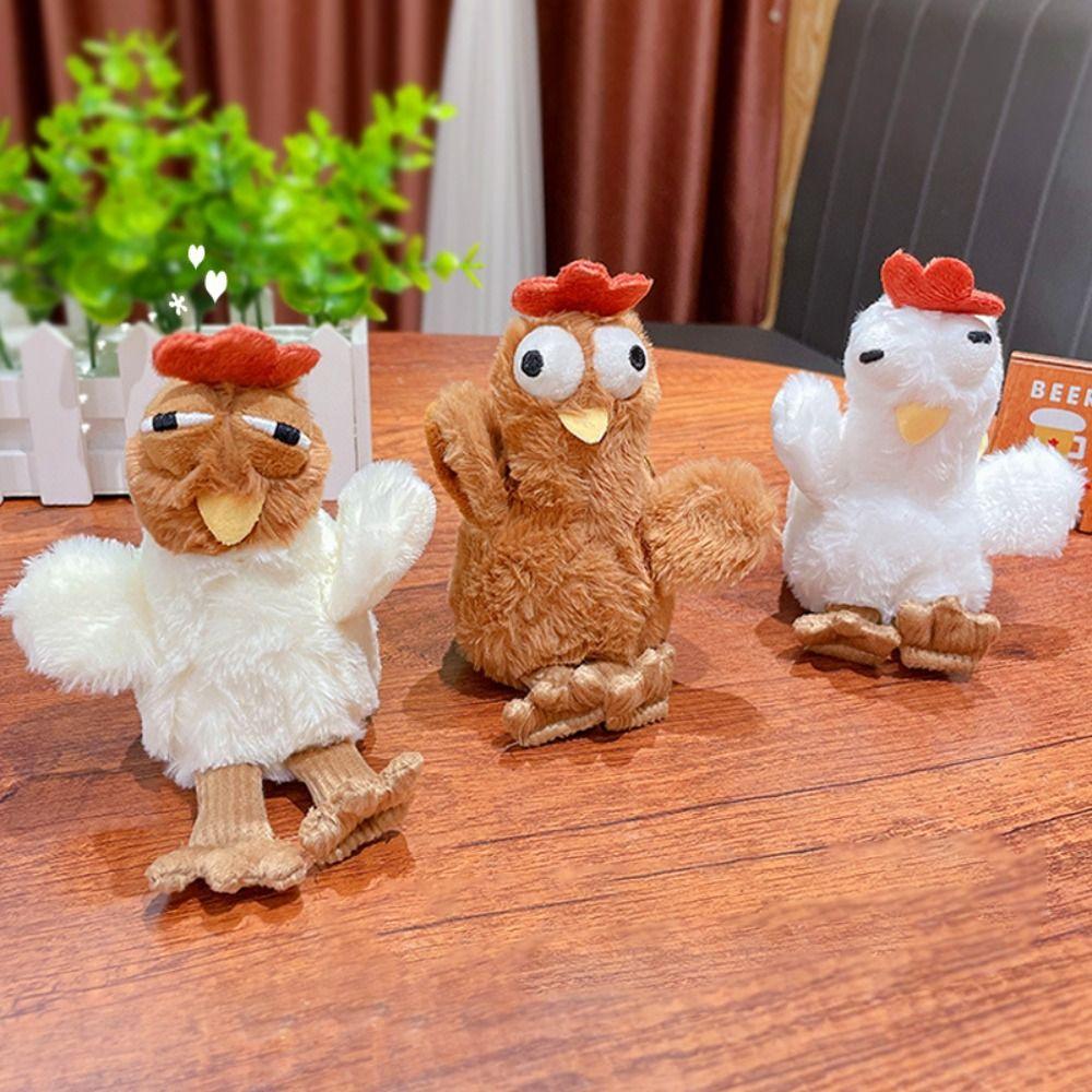 Забавный брелок в виде курицы-несушки, плюшевая мягкая сумка-подвеска, пищащая плюшевая кукла, игрушка для детей