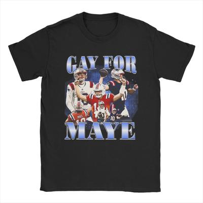 Drake Maye Gay For Maye TShirt Summer Hip Hop T Shirts Man Cotton O Neck Plus Size Top Tees Short Sleeve Street Style Tshirt