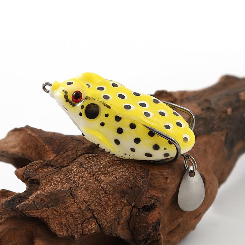 1 шт. 75 мм лягушка приманка рыболовные приманки двойные крючки поверхностный воблер луч лягушка искусственный крэнкбейт блесна искусственная мягкая приманка минноу крэнк