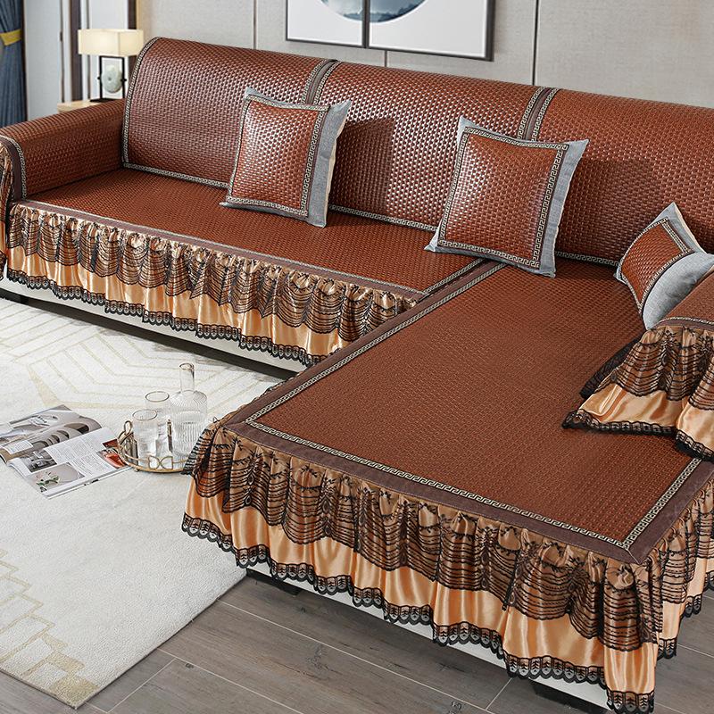 Summer Sofa Cushion Rattan Mat Cushion Non-Slip Stain-Resistant Cushion Living Room Sofa Cooler Cushion Sofa Cover