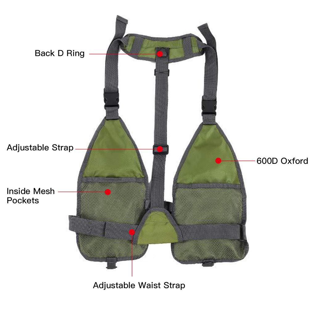 Ultra-light Fishing Vest Men Women Breathable Adjustable Waistcoat with Pockets D Rings for Boating