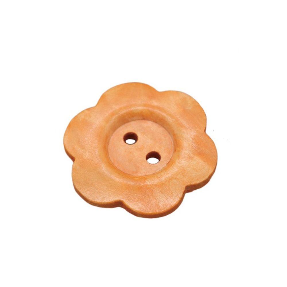 50PCS Flower Shaped Wood Buttons Vintage Sewing Button Clothing Button Clothing Sewing