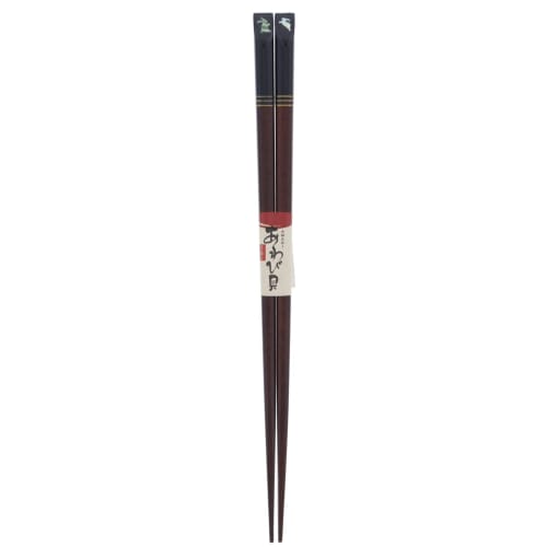 Natural Wood Lacquered Chopsticks with Abalone Shell and Rabbit Design, 23cm