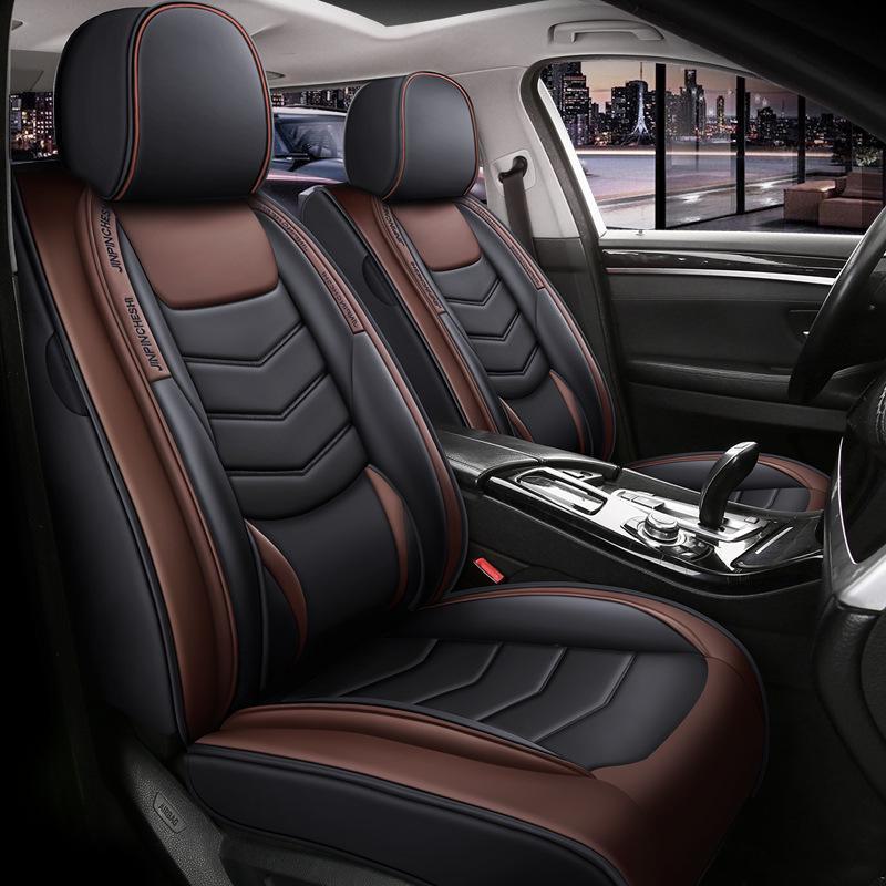 Стильная подушка для сиденья автомобиля из натуральной кожи Ice Silk: Универсальная обложка Four Seasons