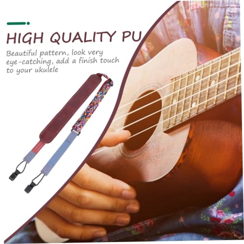 UPKOCH Ukulele Strap, Adjustable, No Drilling Required, Hook-and-Loop Leather, Lightweight and Comfortable, Perfect for Concerts and Practice