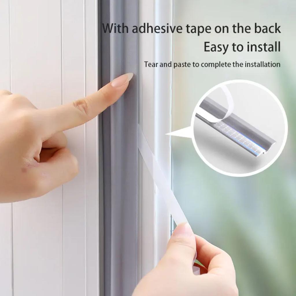 2M Grey Wearable Door Window Sealing Strips Pu Foam Self Adhesive Tape Waterproof Dustproof Sealing Tape Sound Insulation Tools