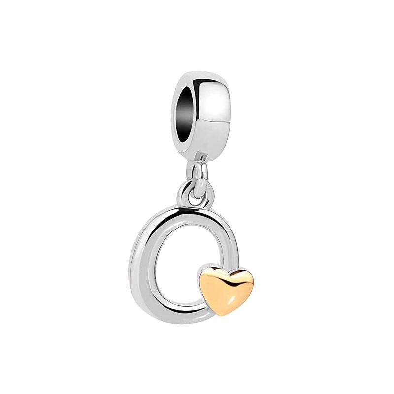 Новые посеребренные медные бусины-шармы в виде букв алфавита от A до Z, подвески, подходят для оригинальных браслетов-шармов Pan, подвески, женские украшения для DIY