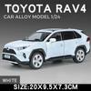 Масштаб 1/24 Toyota RAV4 Внедорожник Модель автомобиля Металлическая литая модель автомобиля Коллекция игрушек со звуком и светом для детей Мальчики Подарок