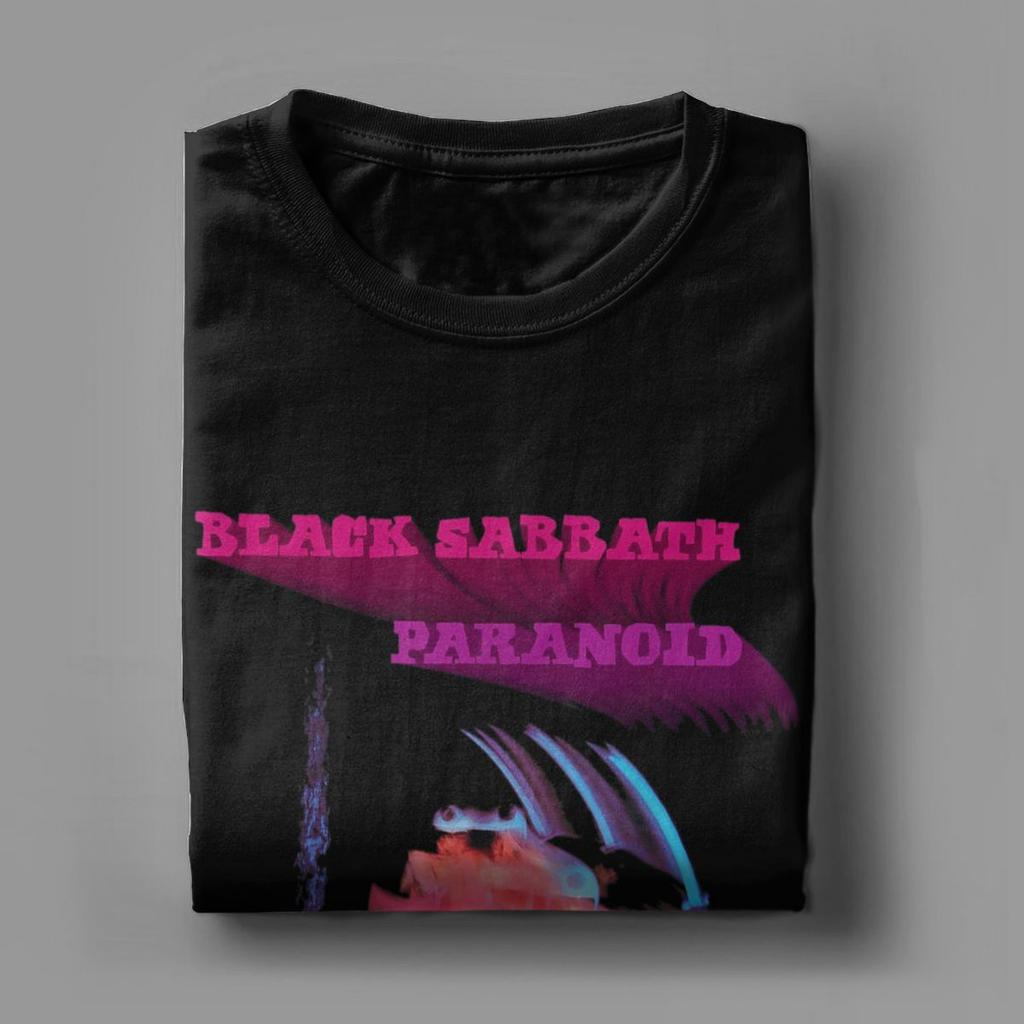 Мужская футболка Черная Официальная Paranoid Motion Trail Sabbathes Хлопковая футболка с коротким рукавом Британские рок-футболки Круглый вырез Одежда
