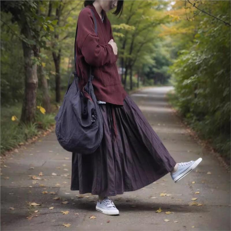 Johnature Винтажное женское пальто с длинными рукавами в китайском стиле, однотонное свободное пальто с V-образным вырезом на осень