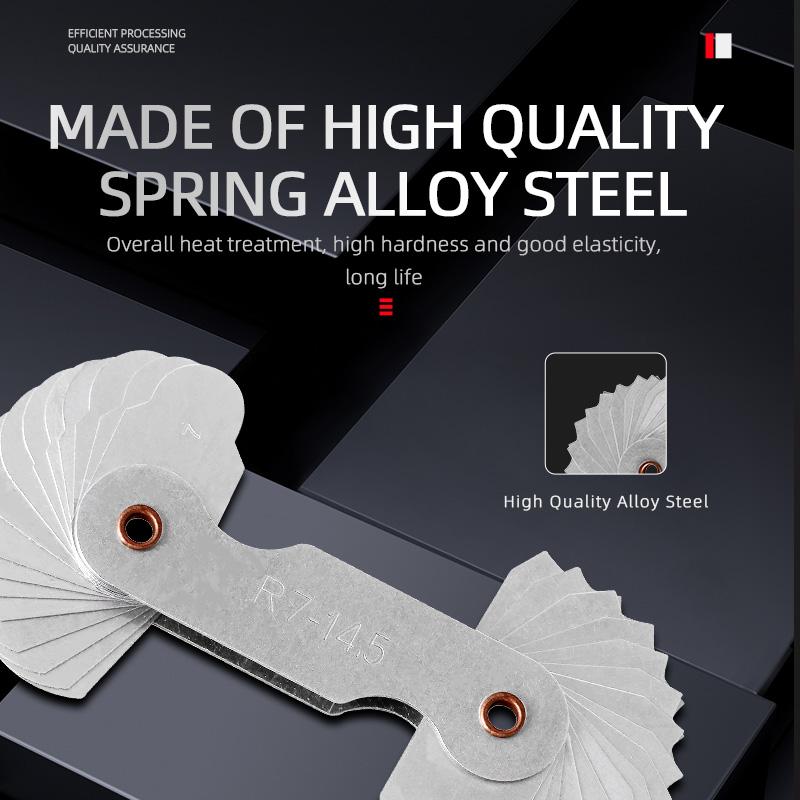 Радиусный шаблон R калибр R1-6,5 7-14,5 15-25 26-80 радиусный калибр пластина галтель наружный внутренний вогнутый выпуклый Измерительные инструменты