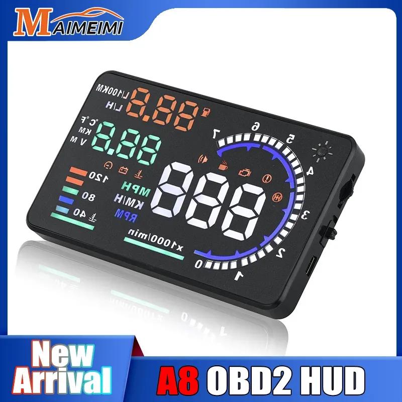 OBD2 для HUD Автомобильный проектор данных на лобовое стекло Цифровой спидометр Проектор скорости на лобовое стекло Превышение скорости Температура воды Обороты двигателя Расход топлива Сигнализация
