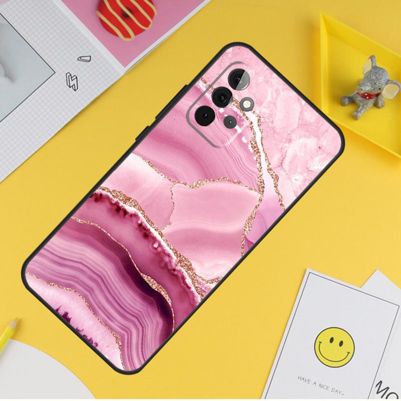 Чехол Teal Blue Gold Agate Marble для Samsung Galaxy A54 A34 A14 A13 A33 A53 A12 A32 A52 A71 A51 A15 A25 A35 A55