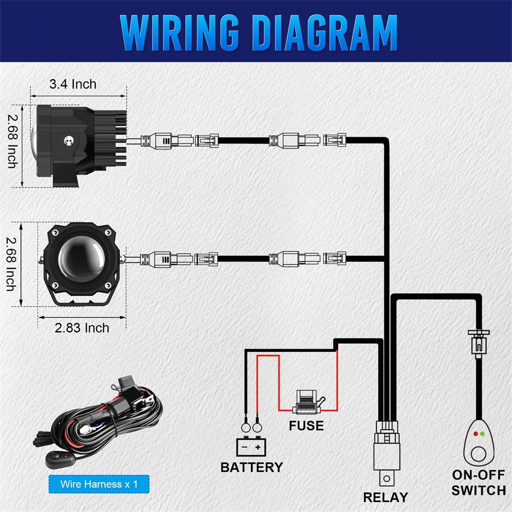 2 шт. 72 Вт светодиодные световые модули Offroad, противотуманные фары, широкий луч для квадроцикла, UTV, грузовика