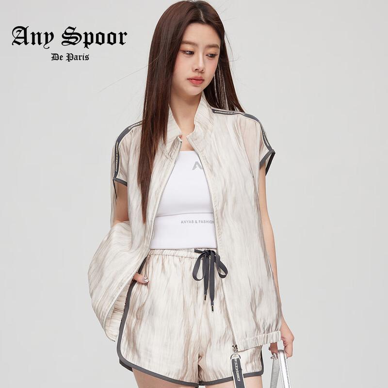 ANY SPOOR Summer Fashion Thin Mid-Length Short Sleeve Coat