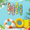 Tropical Beach Vibes Decor Hawaiian Surfboard Wall Art, Wooden Sign, Summer Aloha Theme Hanging Plaque for Living Room Kids Room, Coastal Ocean Themed