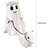 New Halloween Ghost Walking Dog Statue Cute Decorations For Indoor Outdoor, Girl