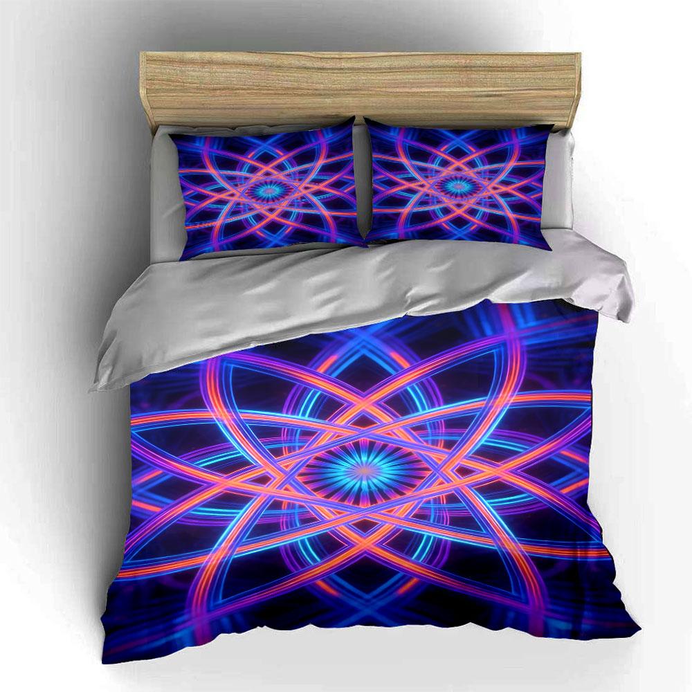 Neon geometric starburst pattern. Bedding sets Duvet cover sets Duvet covers Pillowcases(1* Duvet Cover 2* Pillowcases without duvet insert)
