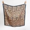 Retro leopard print small square scarf fashionable versatile scarf spring thin small silk scarf decorative scarf headband headscarf women