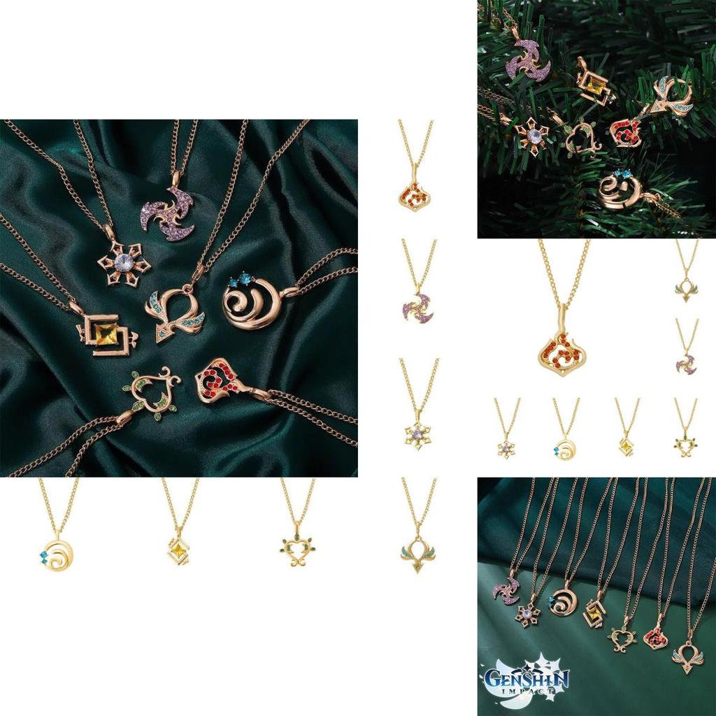 Impact Vision Genshin Element Pendant Necklace Metal Game Cosplay Decoration