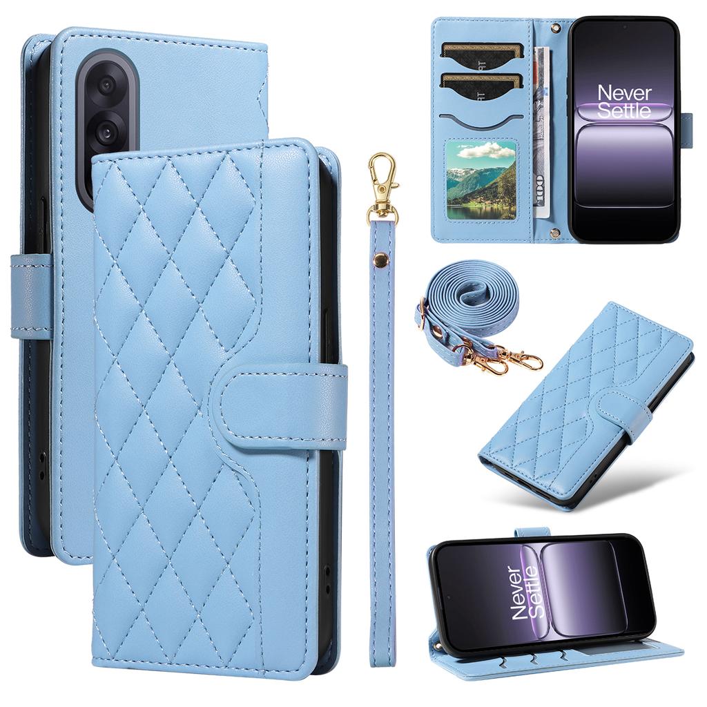 Для OnePlus Nord 5 5G/OnePlus Ace 5 Ultra 5G Чехол-кошелек Ромбовидный кожаный чехол для телефона с ремешком