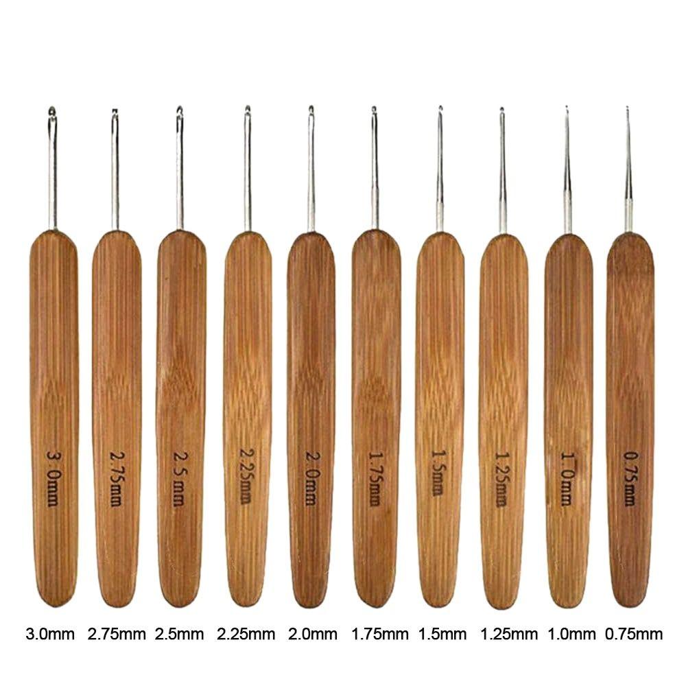 Small Size Crochet Hooks Bamboo Wooden Crocheting Needles Handicraft Crocheting Hooks Sweater
