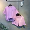 C S In The Room Women Rough Frill mIni PendanT ShorT Sleeve T ShirT bandIng panT