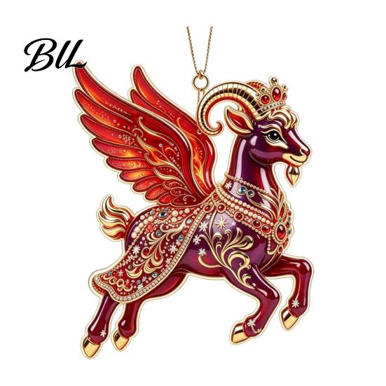 Seasonal Gift for Friends Goat Christmas Tree Pendant, Durable Acrylic Hanging Ornament, Not Easy Ornament to Fade Decorative Charms Holiday