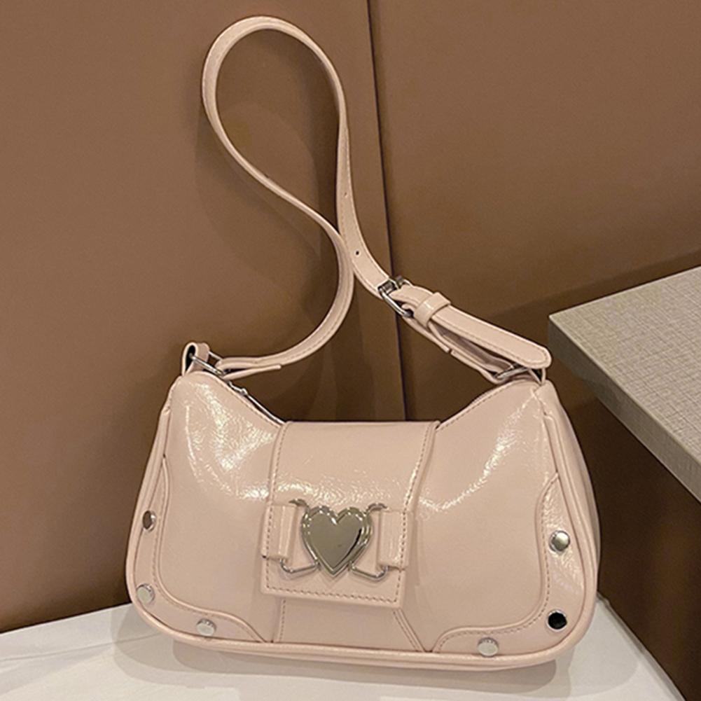 Модная сумка-слинг из ПУ кожи, большая вместимость, женская стильная сумка подмышку, регулируемый ремешок, Y2K, однотонная сумка-мессенджер