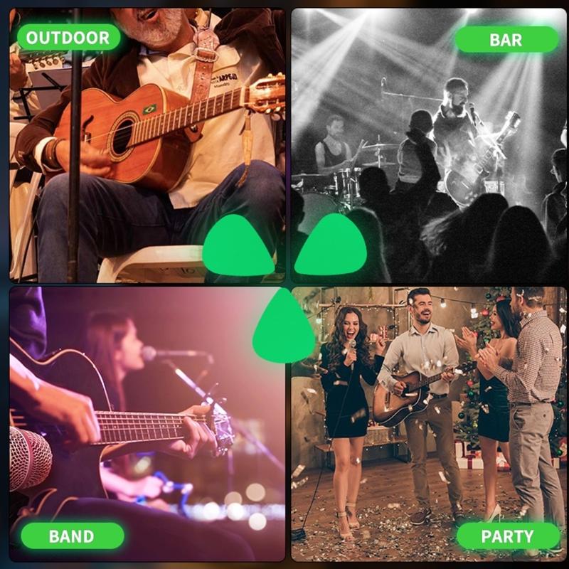 Acoustic Guitar Bass Pick Ukulele Plectrums Droplet Shape Luminously Electric Guitar Pick for Beginner Guitar Palyer