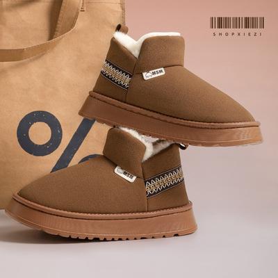 Хлопковые тапочки женские зимние на танкетке, новые, нескользящие, на толстой подошве, с густым мехом, с ремешком на пятке, хлопковые туфли женские зимние