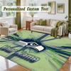 Crystal Velvet Square Rug Custom NameSeattle Seahawks Pattern Non Slip Home Floor Decor Rug