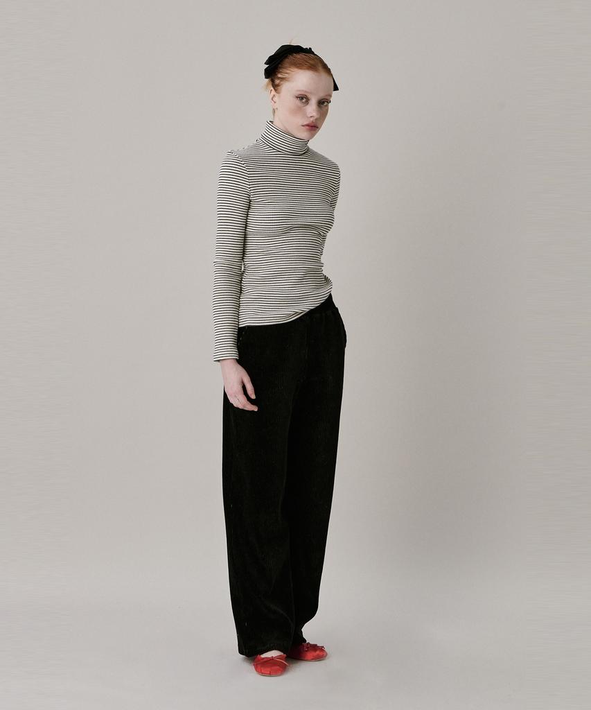 JUNEJUNE SPACE Two Tone Velour Pant_Black