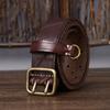 Belt Men's Wide Retro Retro Korean Style Trendy Double Pin Buckle Genuine Leather Pure Cowhide All-Matching Jeans Belt