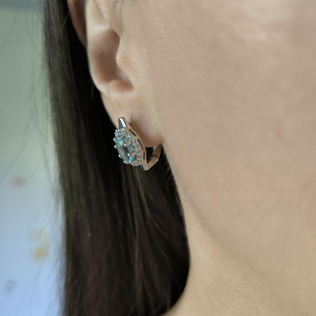 Серебряные серьги с натуральным топазом 3.86ct (2188391)