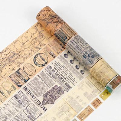 Готическая лента Васи, винтажная любовная надпись, карта мира, газета, журнал, маскировочные ленты, наклейка A6159